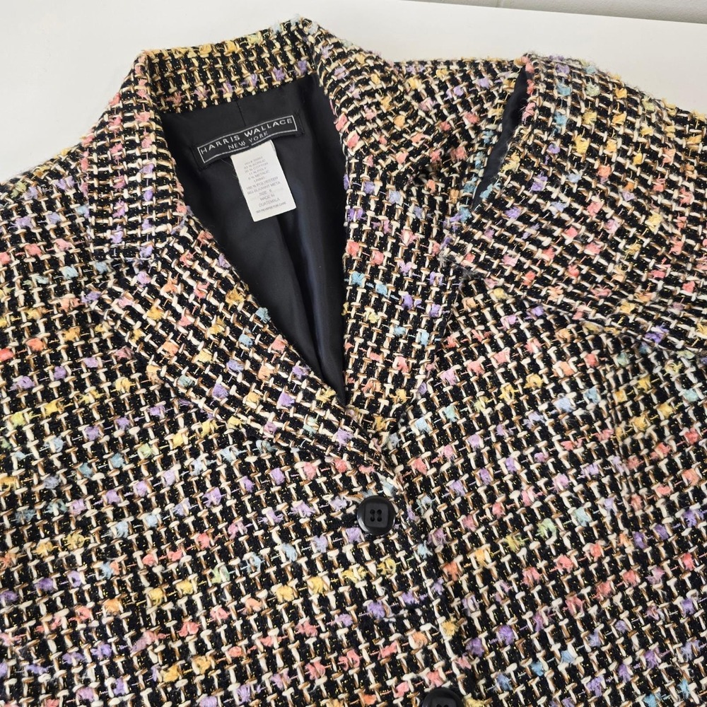 Harris Wallace New York Tweed Boucle Blazer Jacket Size 8 Blair Waldorf Gossip - Picture 8 of 8